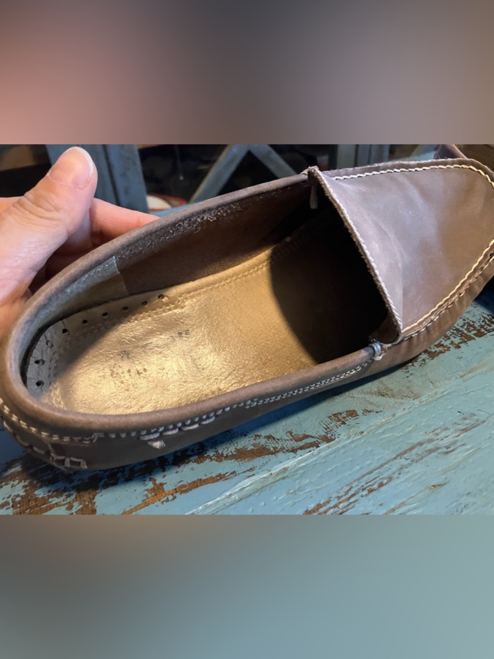J.D. FISK Men's Soft Brown Leather Slip-On Loafers - Picture 9 of 16